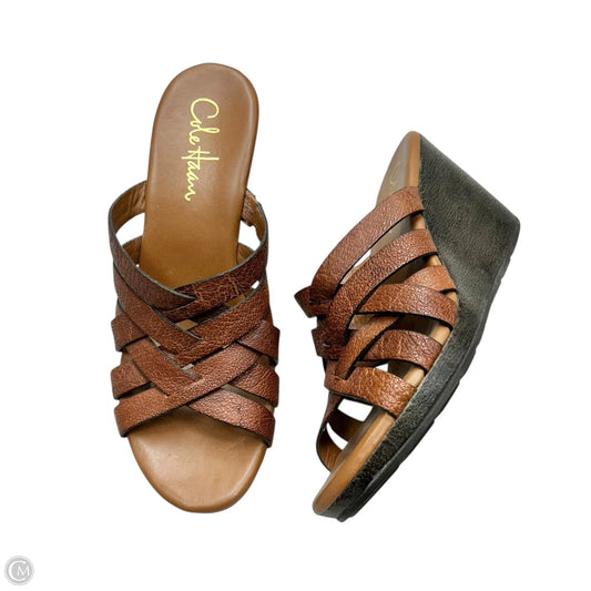 Sandals Heels Wedge By Cole-haan In Brown, Size: 6.5