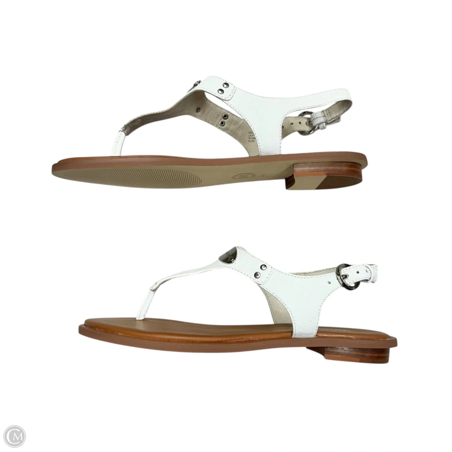 Sandals Flats By Michael By Michael Kors In Brown & White, Size: 6.5