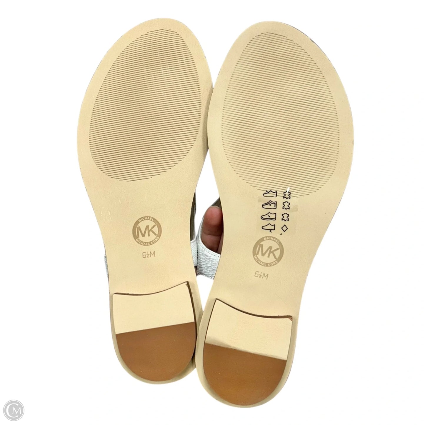 Sandals Flats By Michael By Michael Kors In Brown & White, Size: 6.5