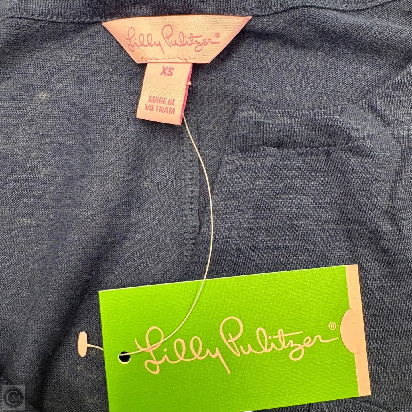Top Short Sleeve Designer By Lilly Pulitzer In Navy, Size: Xl