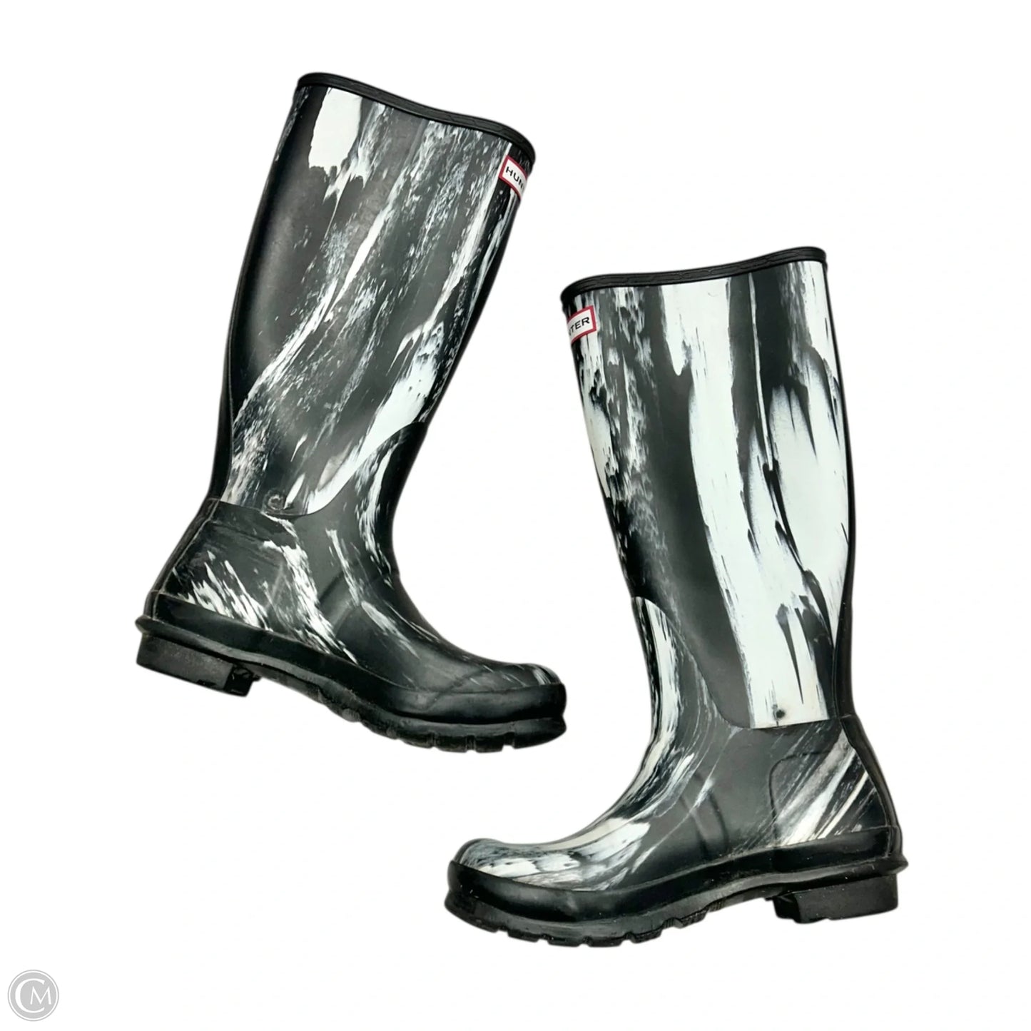 Boots Rain By Hunter In Black & White, Size: 7
