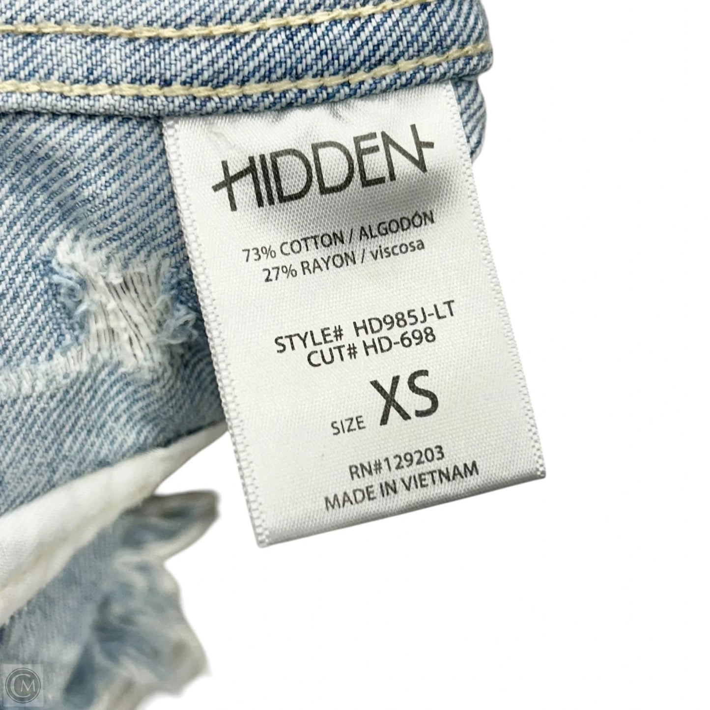 Jacket Denim By Hidden In Blue Denim, Size: Xs