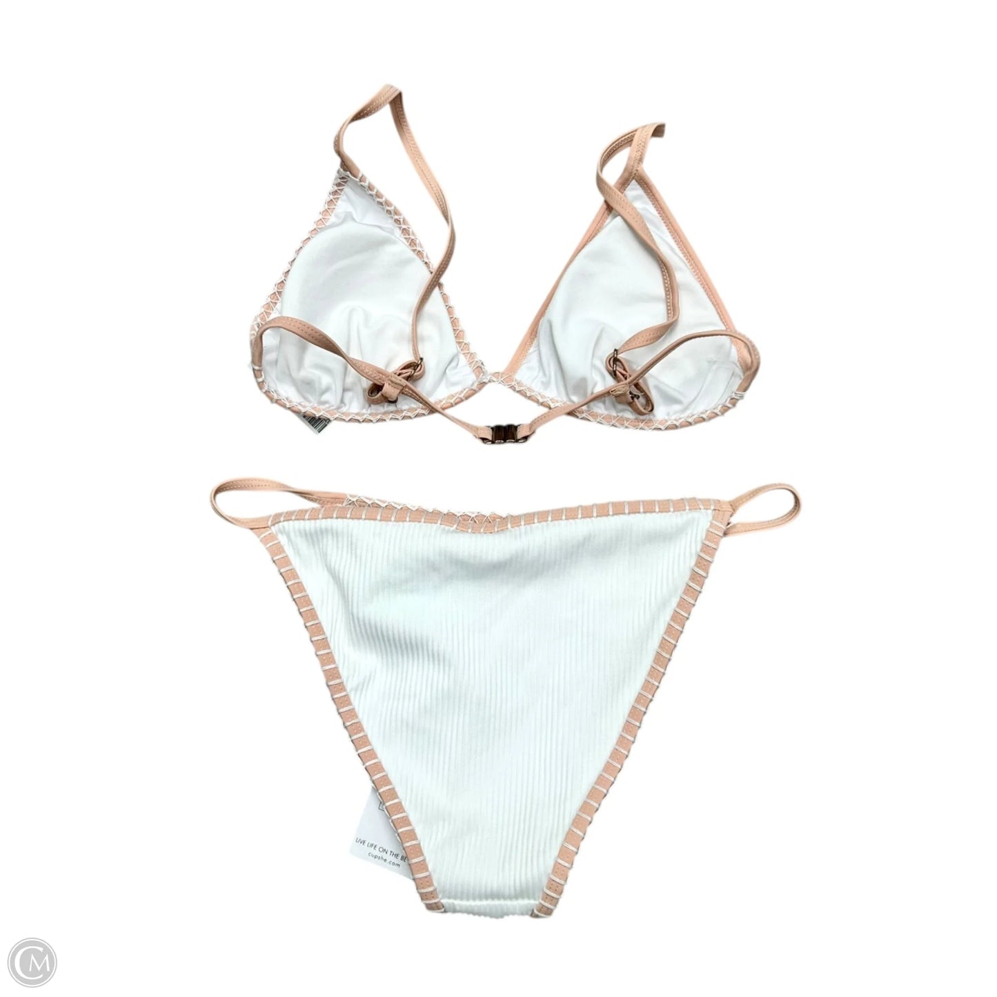 Swimsuit 2pc By Cupshe In Pink & White, Size: S