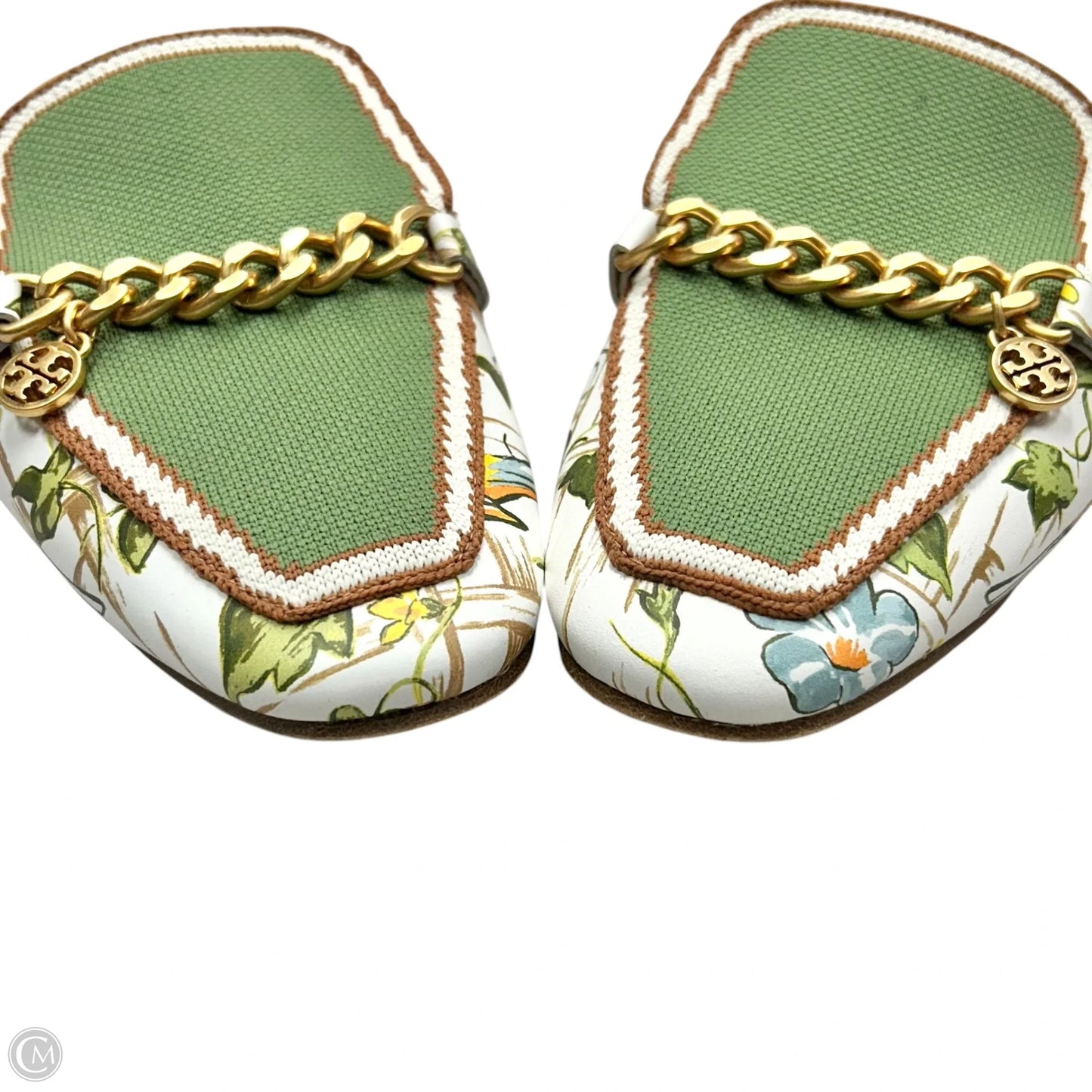 Shoes Designer By Tory Burch In Green & White, Size: 8