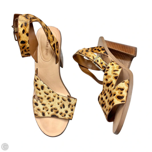 Sandals Heels Block By Giani Bernini In Leopard Print, Size: 8