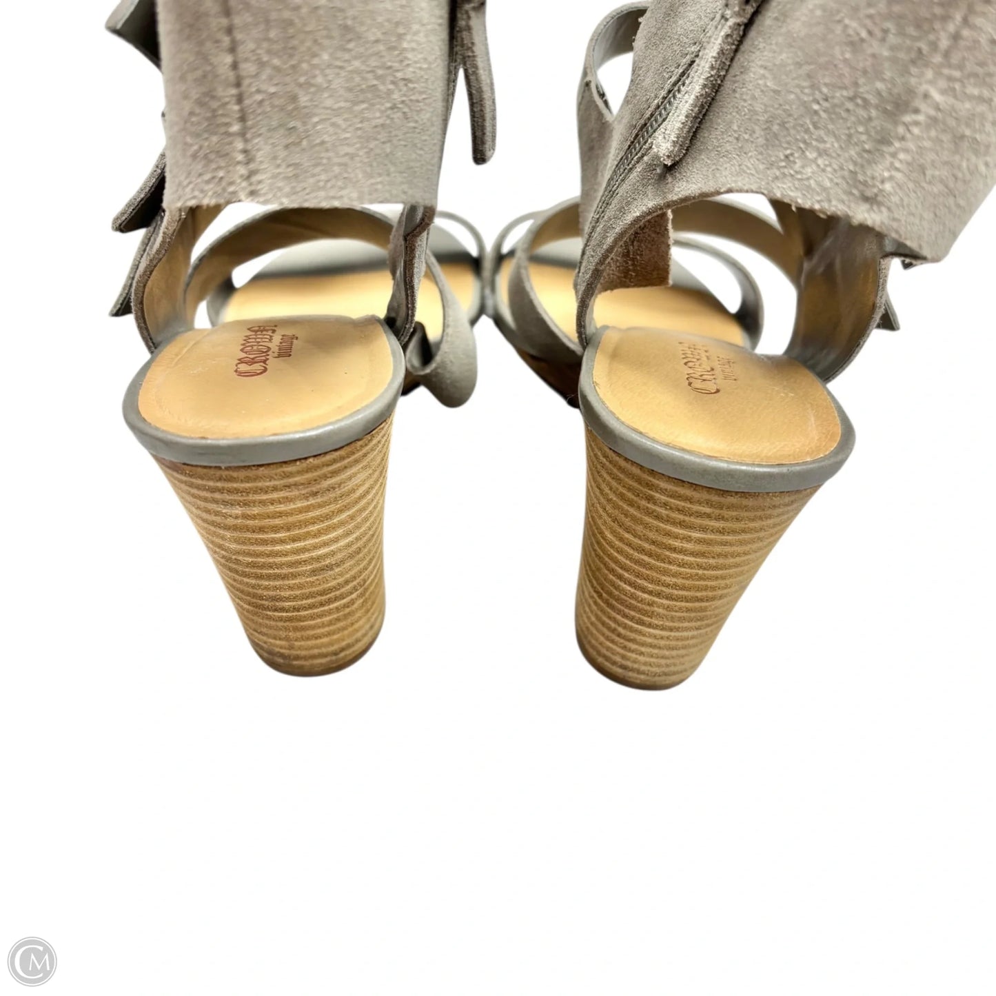 Sandals Heels Wedge By Crown Vintage In Grey, Size: 9