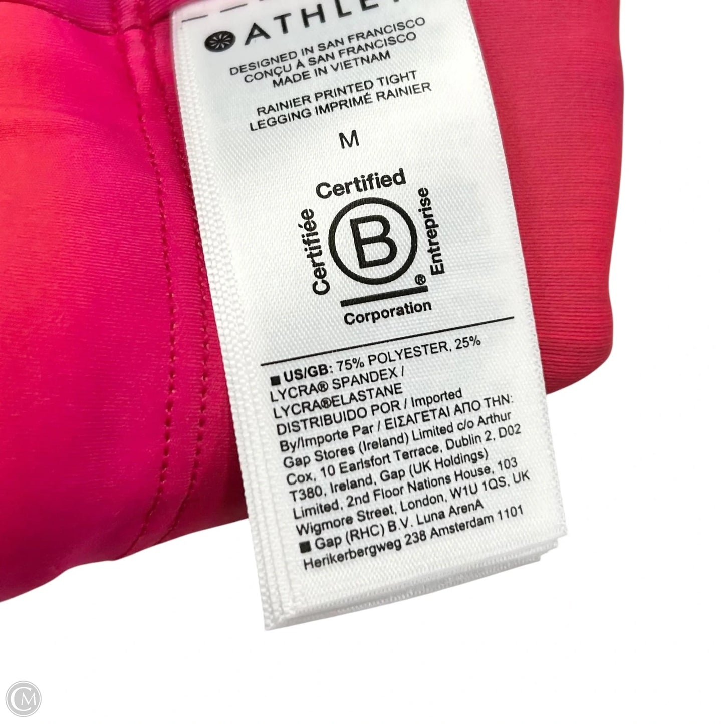 Athletic Leggings By Athleta In Pink & Purple, Size: M