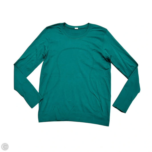 Athletic Top Long Sleeve Collar By Lululemon In Teal, Size: M