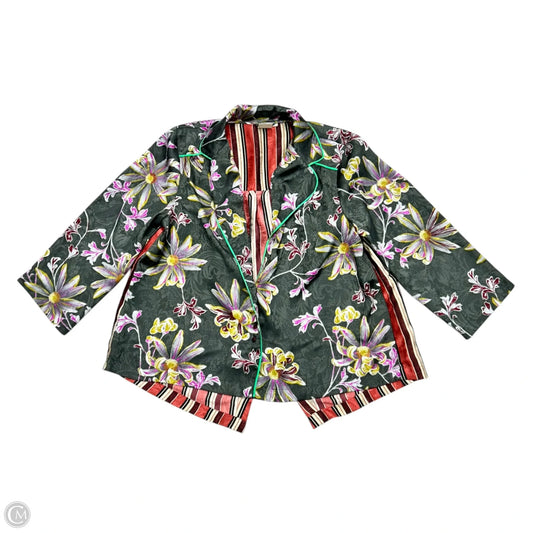 Top Long Sleeve By Anthropologie In Grey & Yellow, Size: M