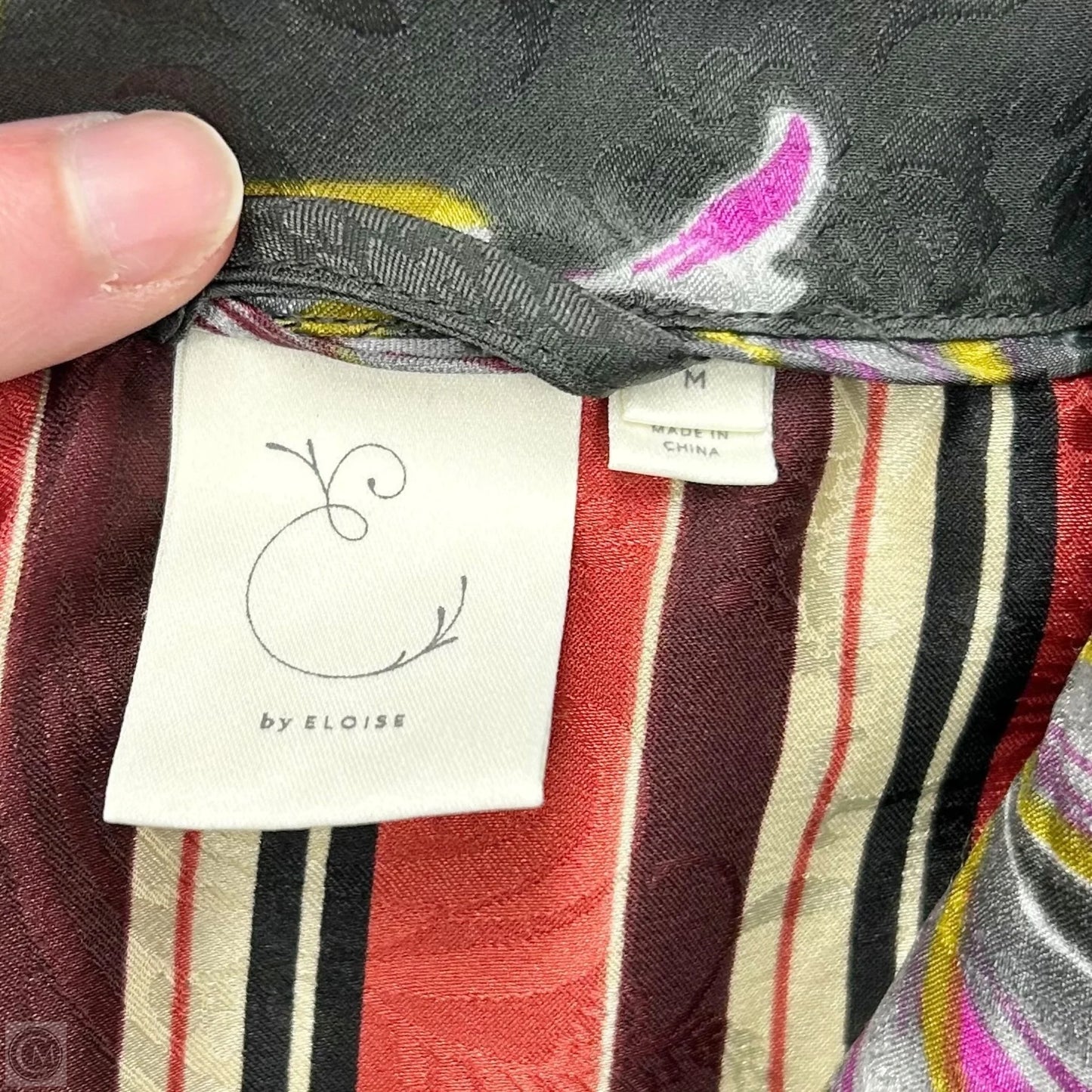 Top Long Sleeve By Anthropologie In Grey & Yellow, Size: M