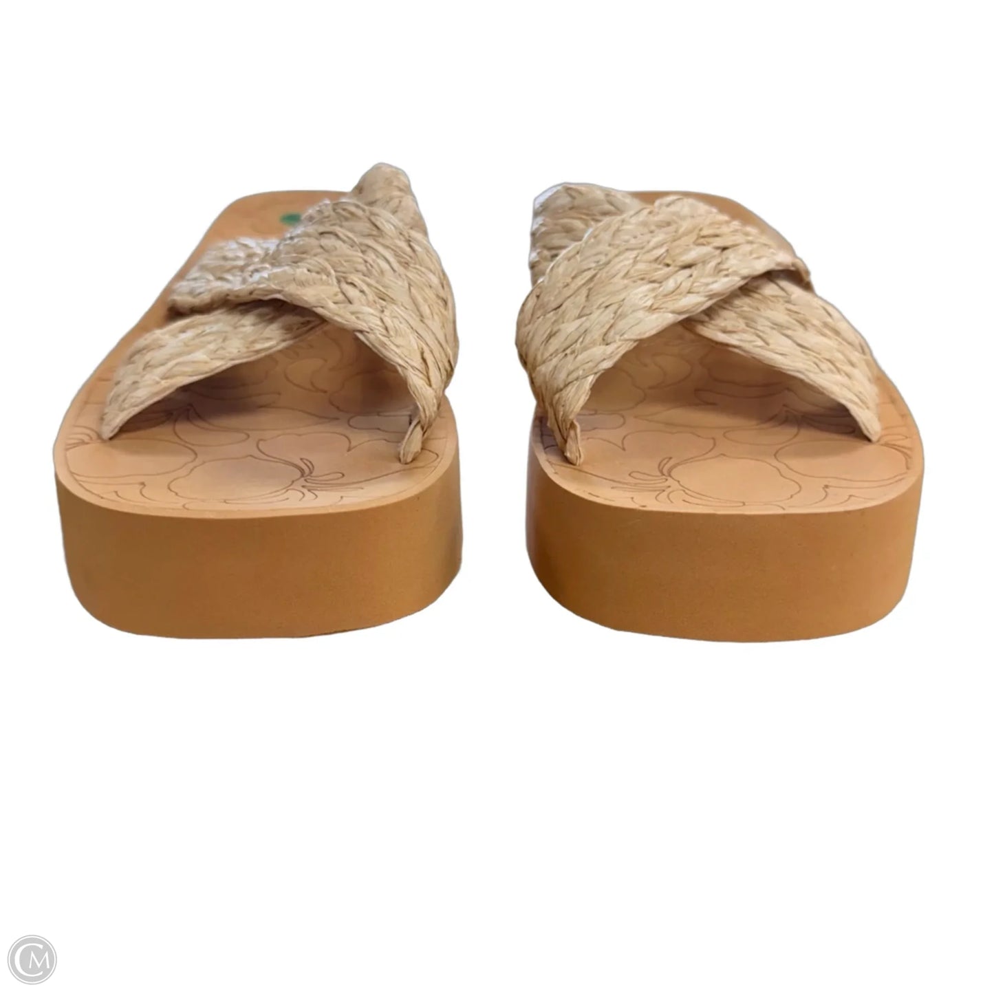 Sandals Heels Wedge By Roxy In Tan, Size: 8