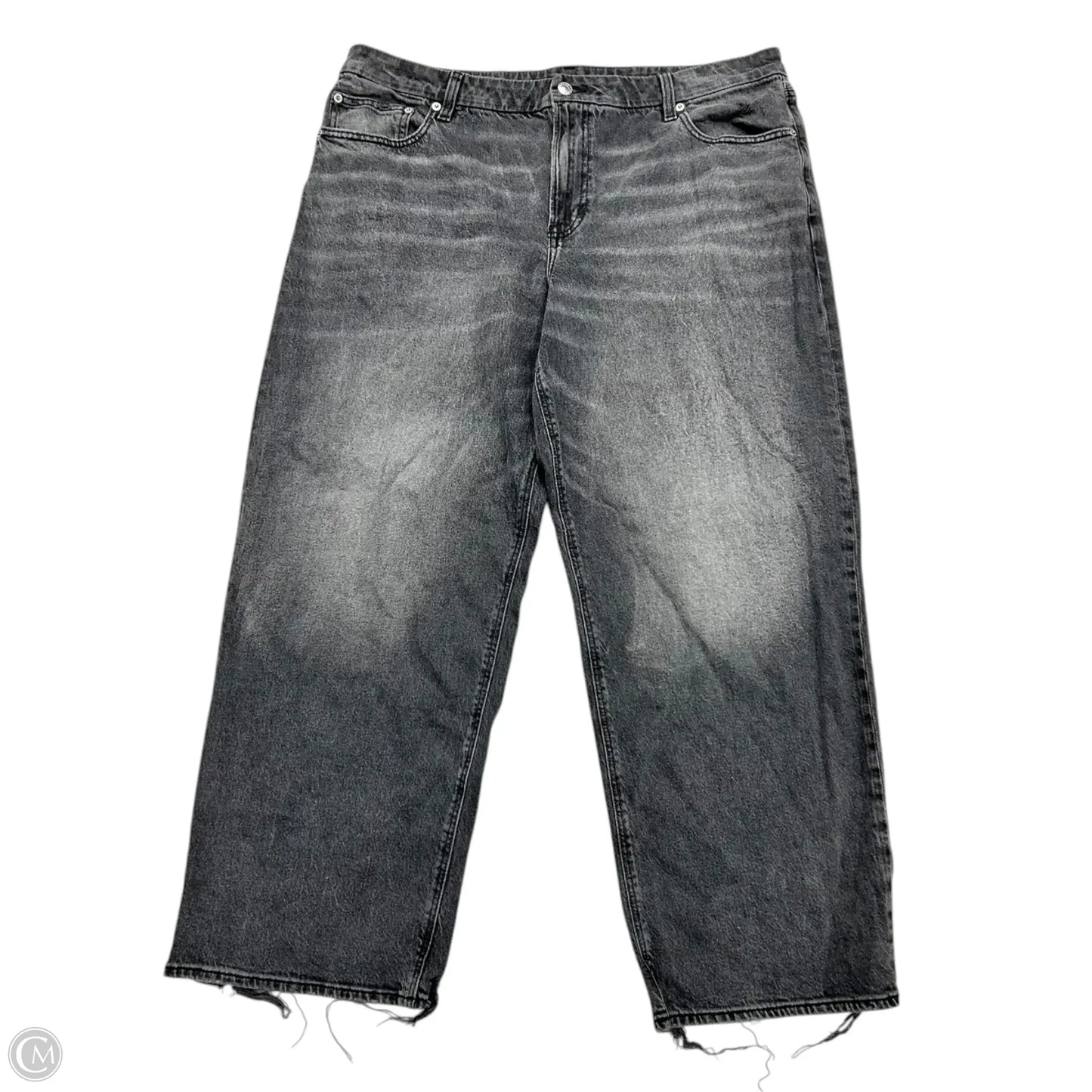 Jeans Wide Leg By American Eagle In Black Denim, Size: 18