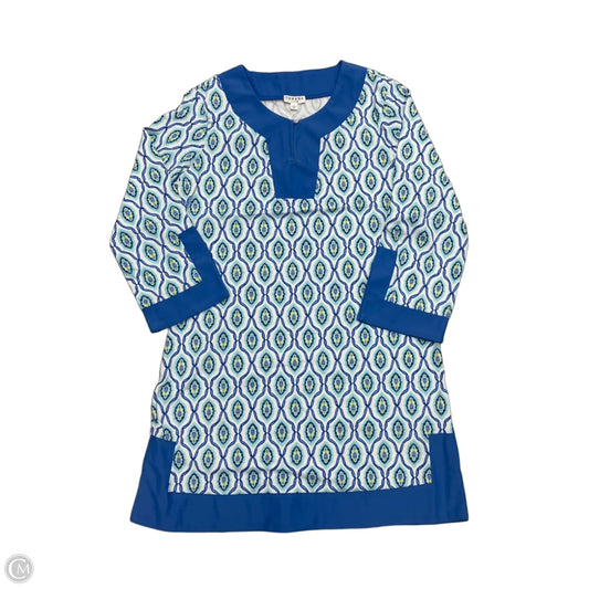 Dress Casual Short By Cabana Life In Blue & White, Size: L