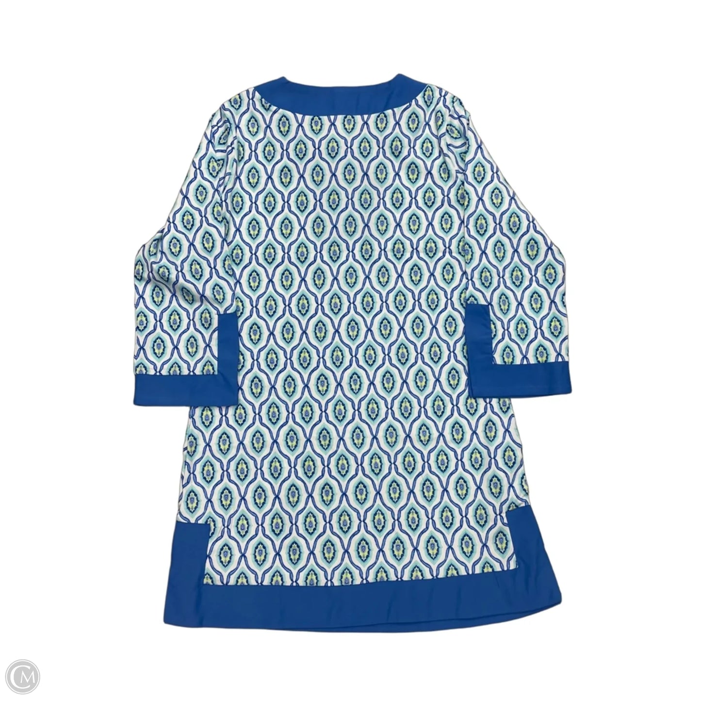 Dress Casual Short By Cabana Life In Blue & White, Size: L