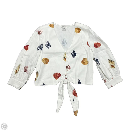 Top Long Sleeve By Rachel Zoe In White, Size: M