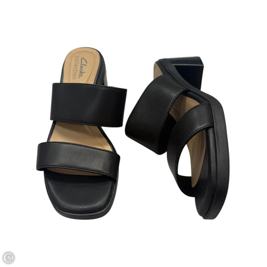 Sandals Heels Block By Clarks In Black, Size: 7