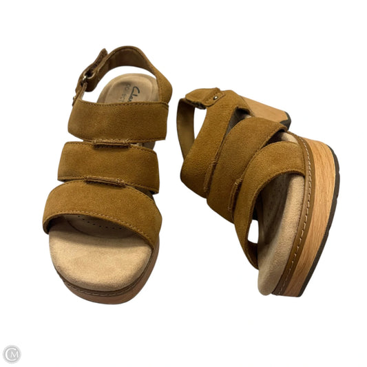 Sandals Heels Block By Clarks In Yellow, Size: 7