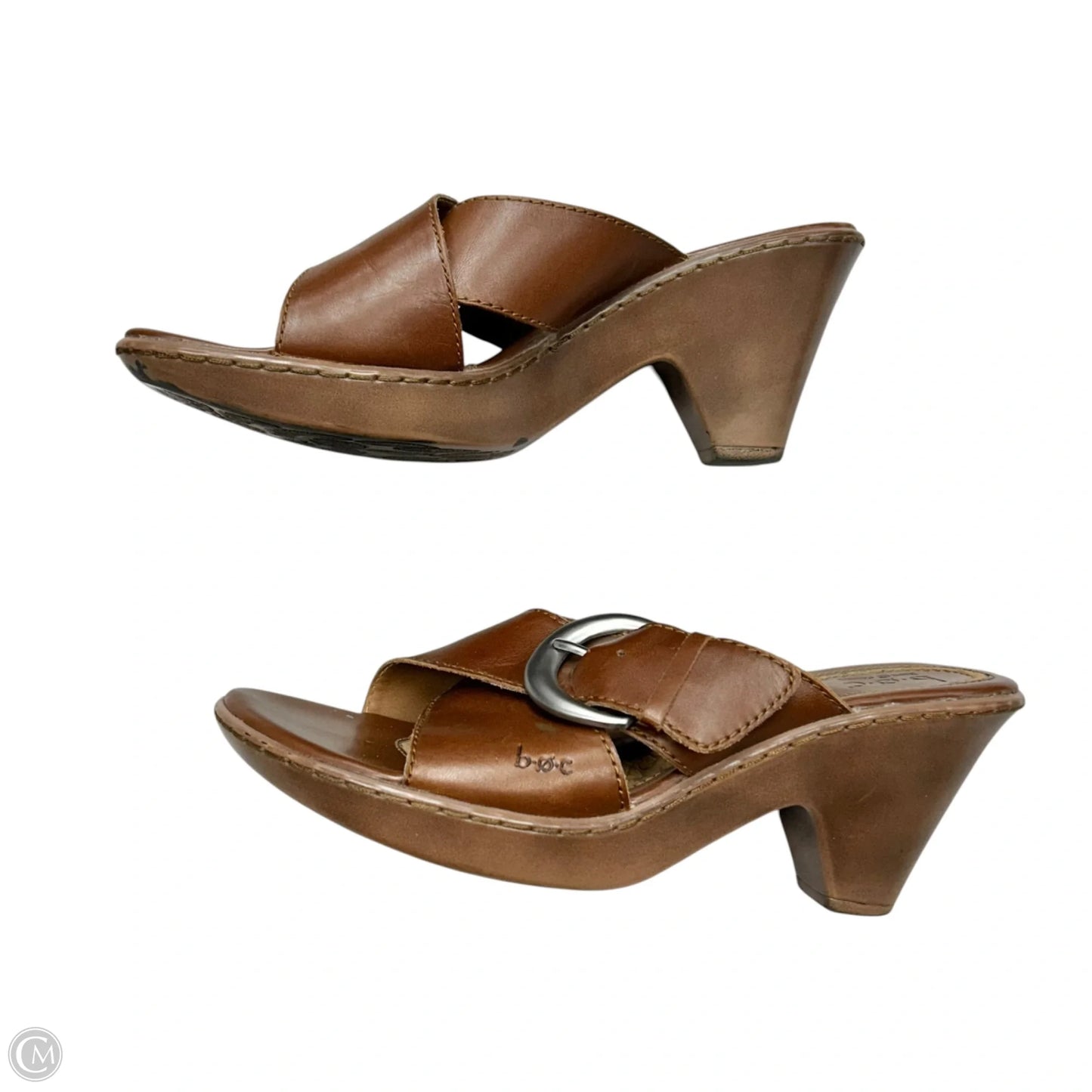 Sandals Heels Block By Boc In Brown, Size: 8