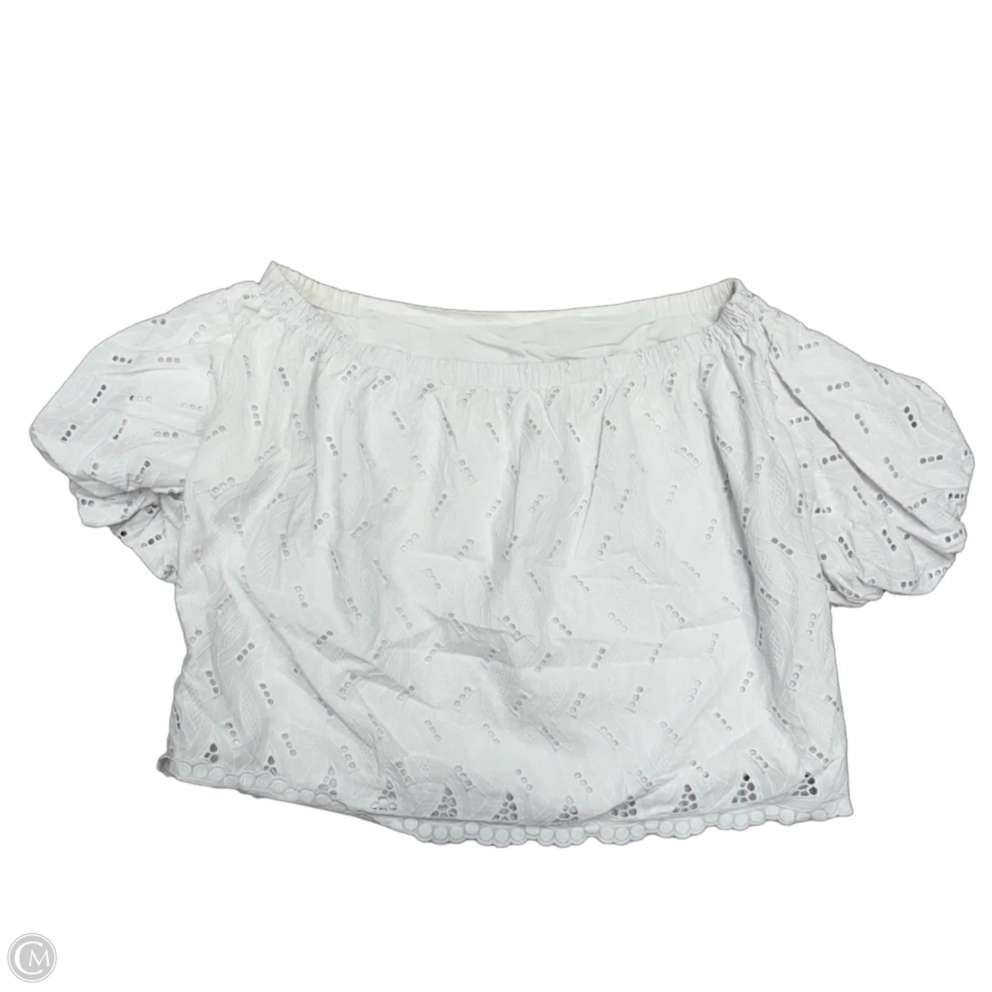 Top Short Sleeve Designer By Lilly Pulitzer In White, Size: M