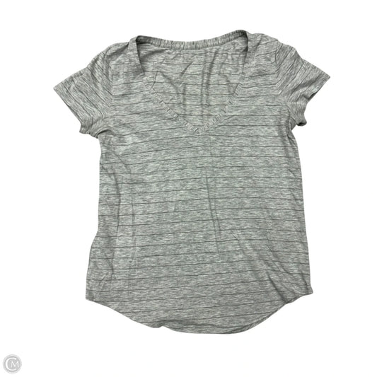 Athletic Top Short Sleeve By Lululemon In Grey, Size: S