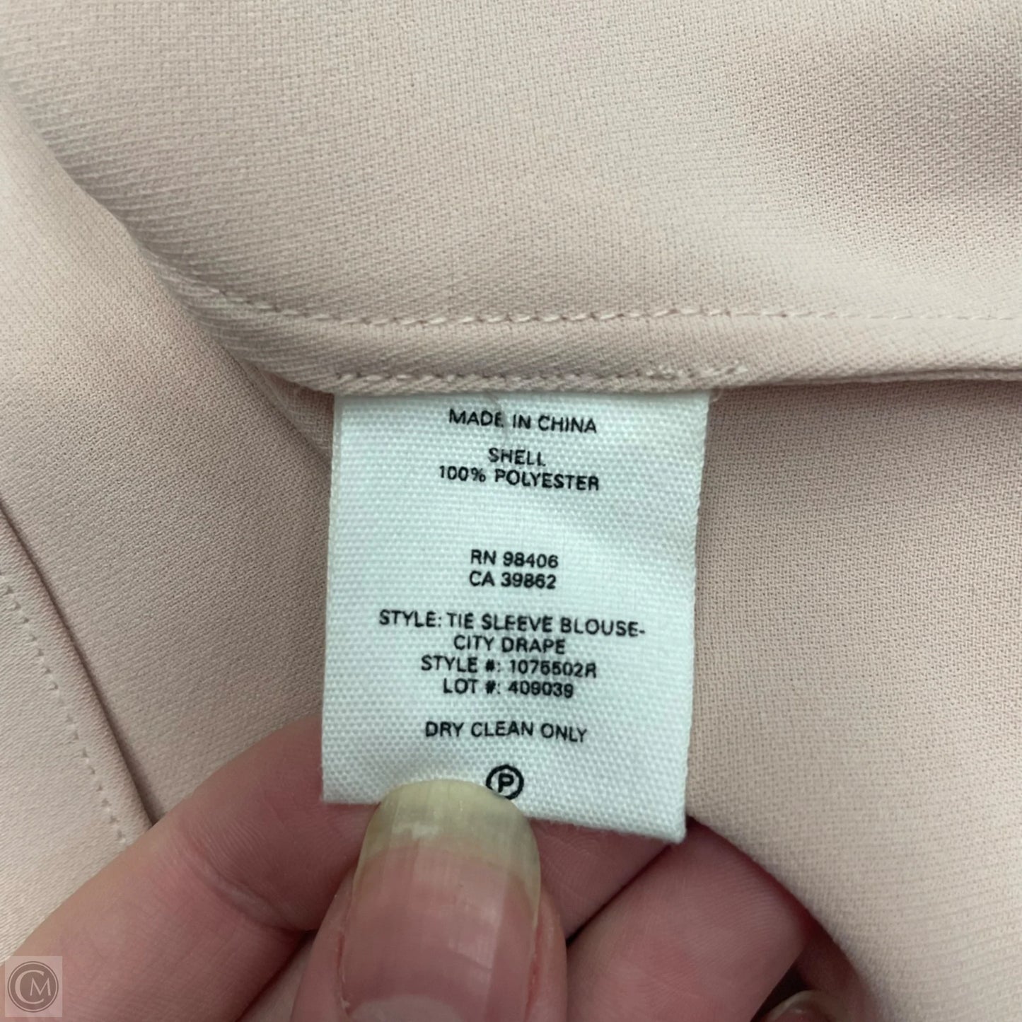 Blouse Long Sleeve By Theory In Pink, Size: M
