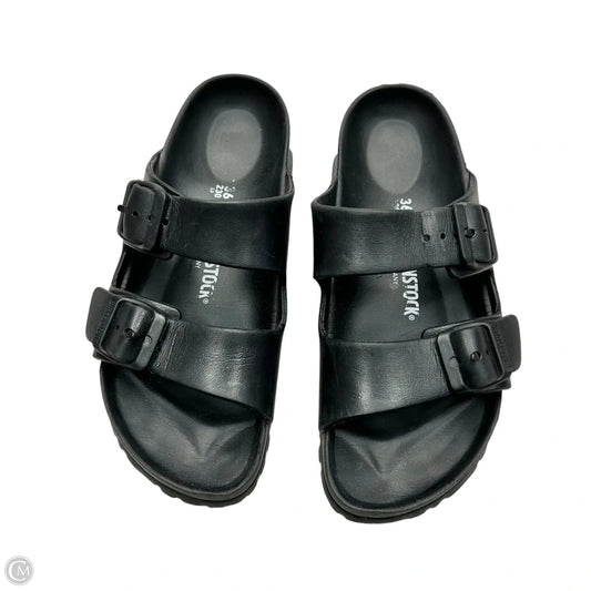 Sandals Flats By Birkenstock In Black, Size: 5
