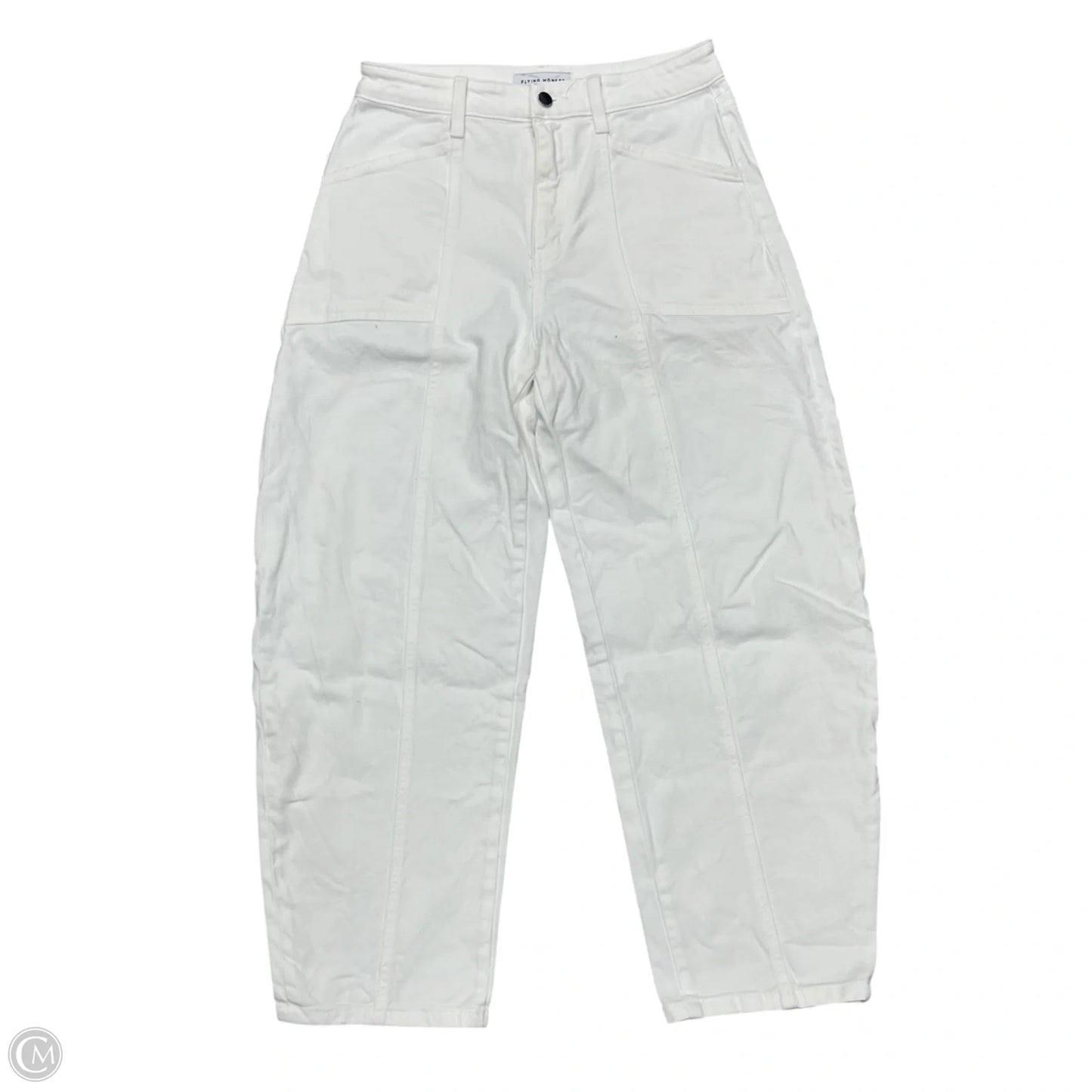 Jeans Straight By Flying Monkey In White Denim, Size: 4
