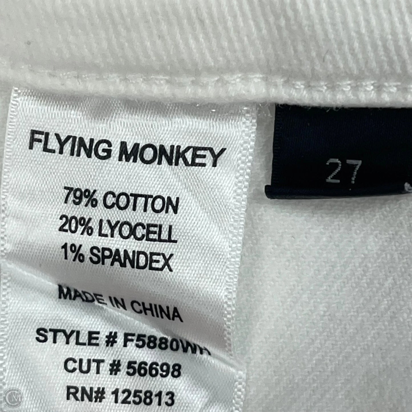 Jeans Straight By Flying Monkey In White Denim, Size: 4