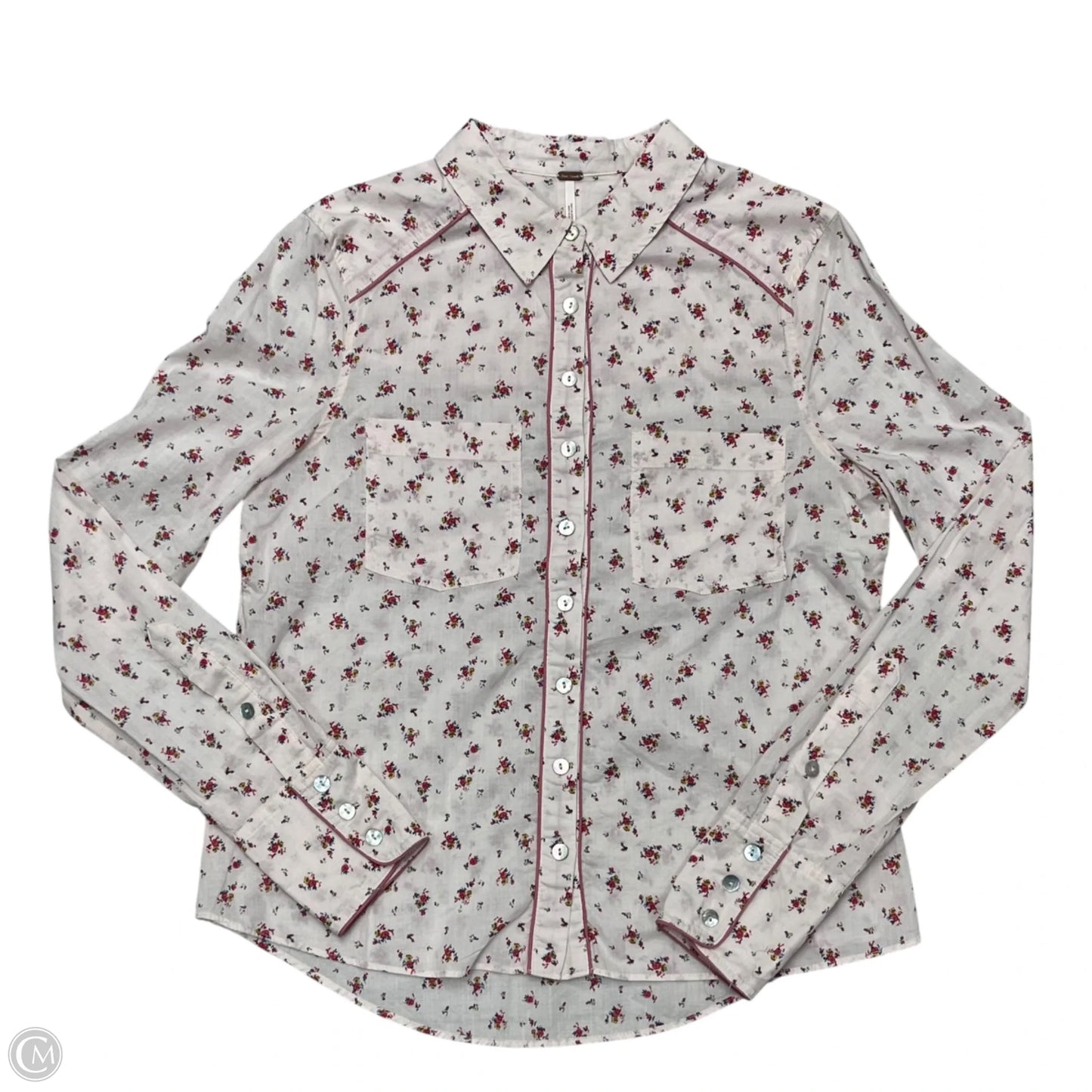 Blouse Long Sleeve By Free People In Pink, Size: S