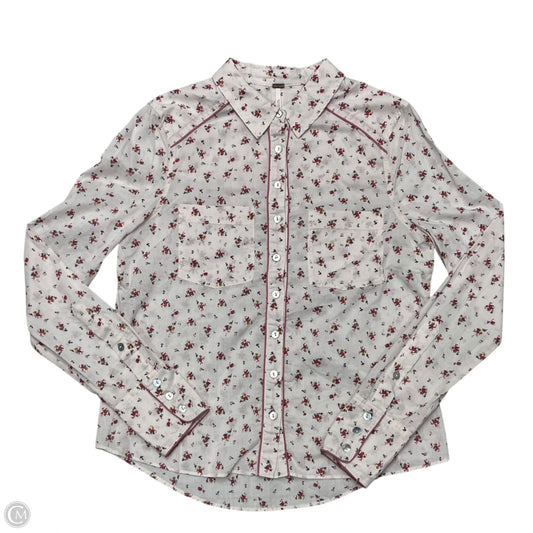 Blouse Long Sleeve By Free People In Pink, Size: S