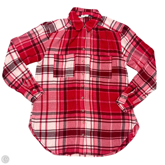 Top Long Sleeve By Pilcro In Cream & Red, Size: Xs