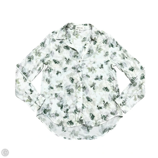 Blouse Long Sleeve By Cloth & Stone In Green & White, Size: Xs