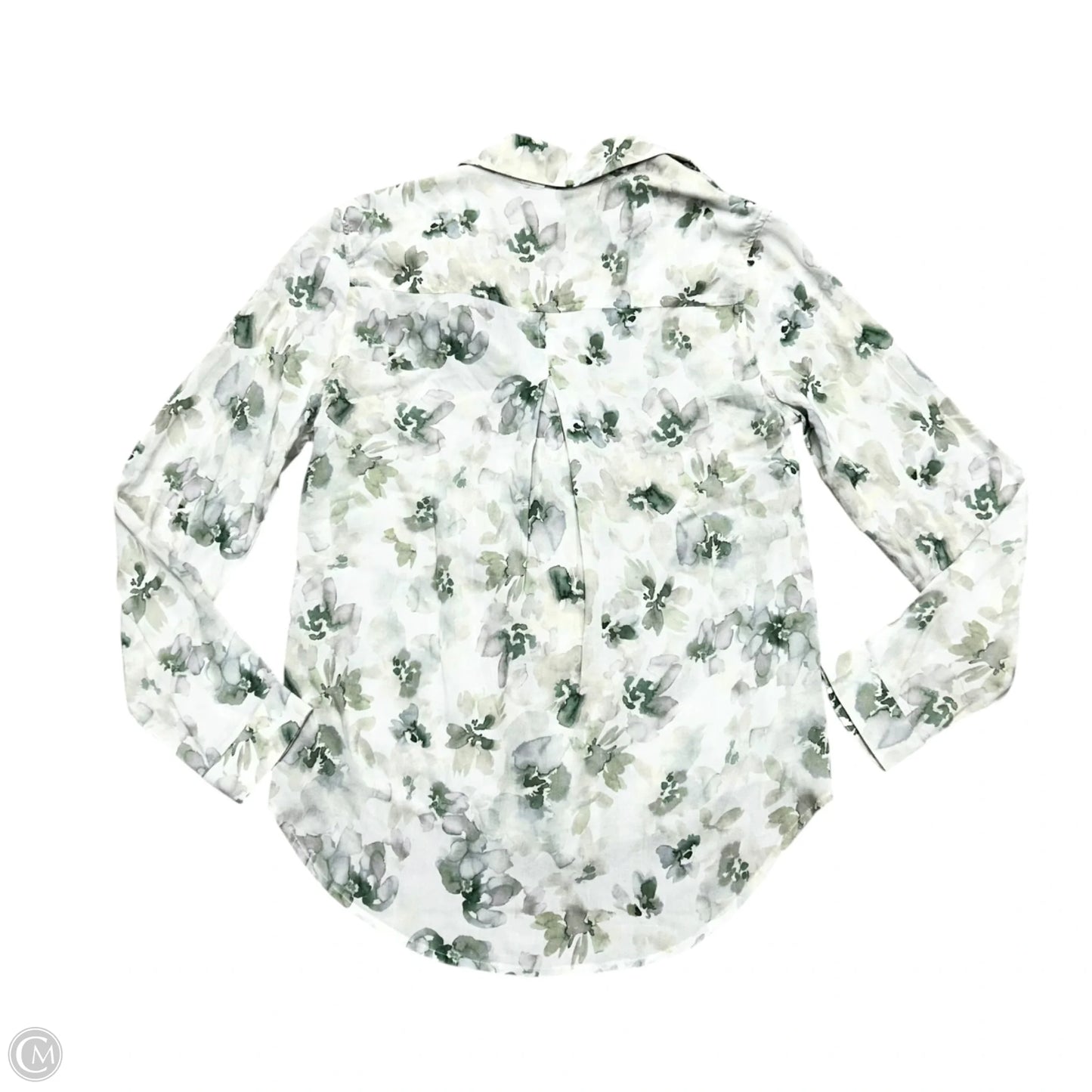 Blouse Long Sleeve By Cloth & Stone In Green & White, Size: Xs