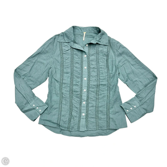 Blouse Long Sleeve By Free People In Teal, Size: M