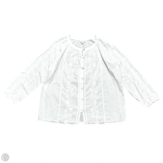 Blouse Long Sleeve By J. Jill In White, Size: L