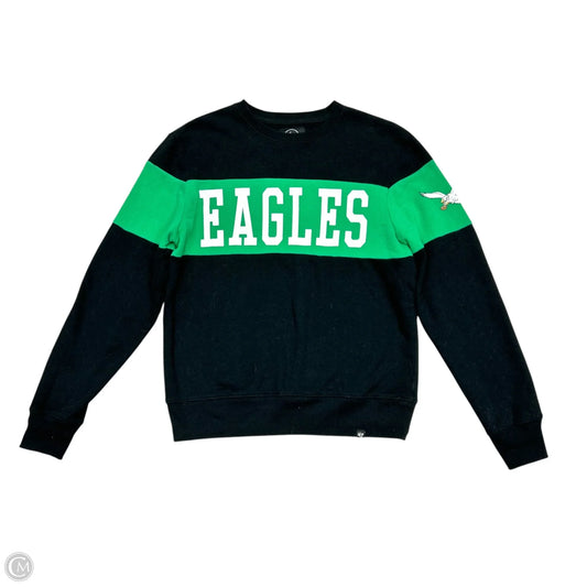 Athletic Sweatshirt Crewneck By 47 In Black & Green, Size: S