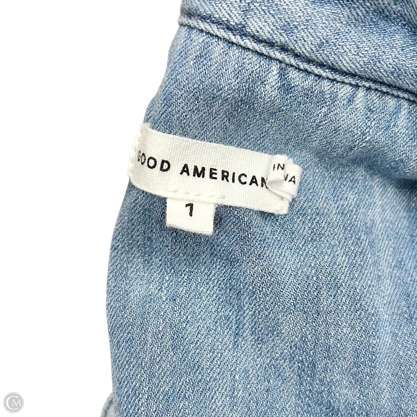 Top Long Sleeve By Good American In Blue Denim, Size: S