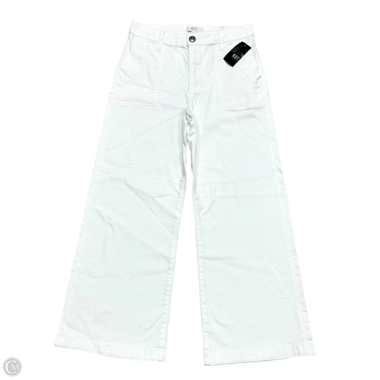 Jeans Wide Leg By Kut In White Denim, Size: 2
