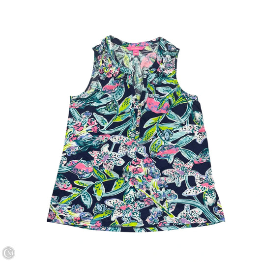 Top Sleeveless Designer By Lilly Pulitzer In Blue & Pink, Size: M