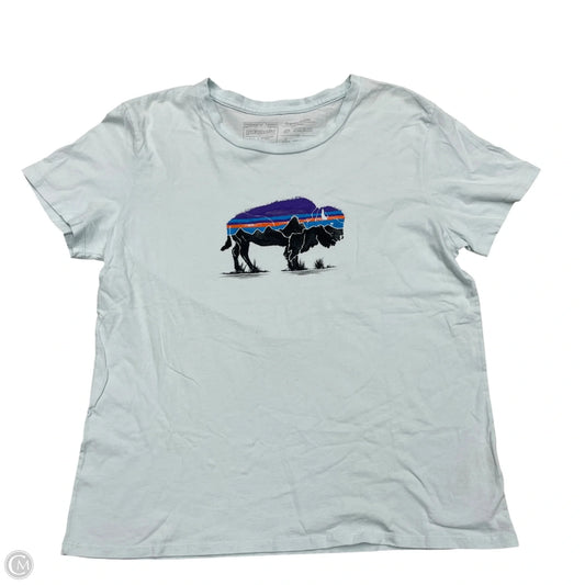 Top Short Sleeve By Patagonia In Blue, Size: M