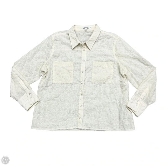 Blouse Long Sleeve By Chicos In Cream, Size: L
