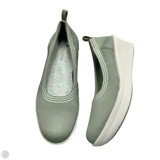 Shoes Heels Wedge By Clarks In Green, Size: 9