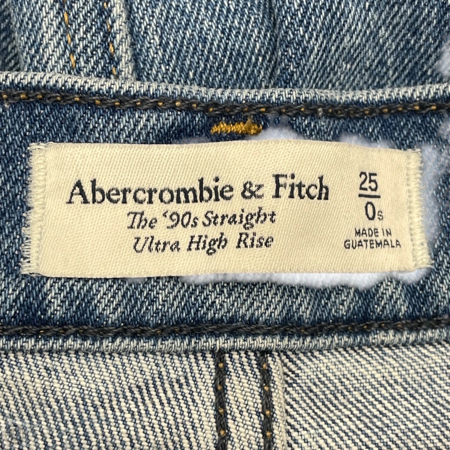 Jeans Straight By Abercrombie And Fitch In Blue Denim, Size: 0