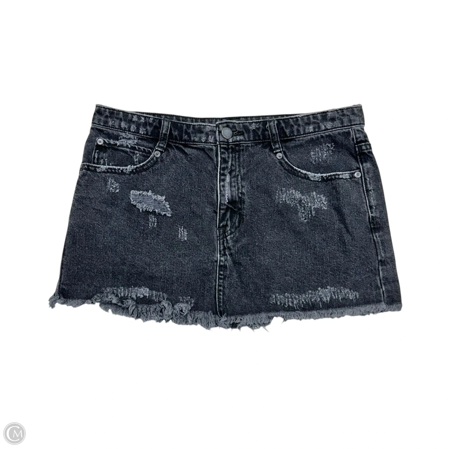 Skirt Mini & Short By Free People In Black Denim, Size: 4