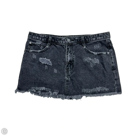 Skirt Mini & Short By Free People In Black Denim, Size: 4