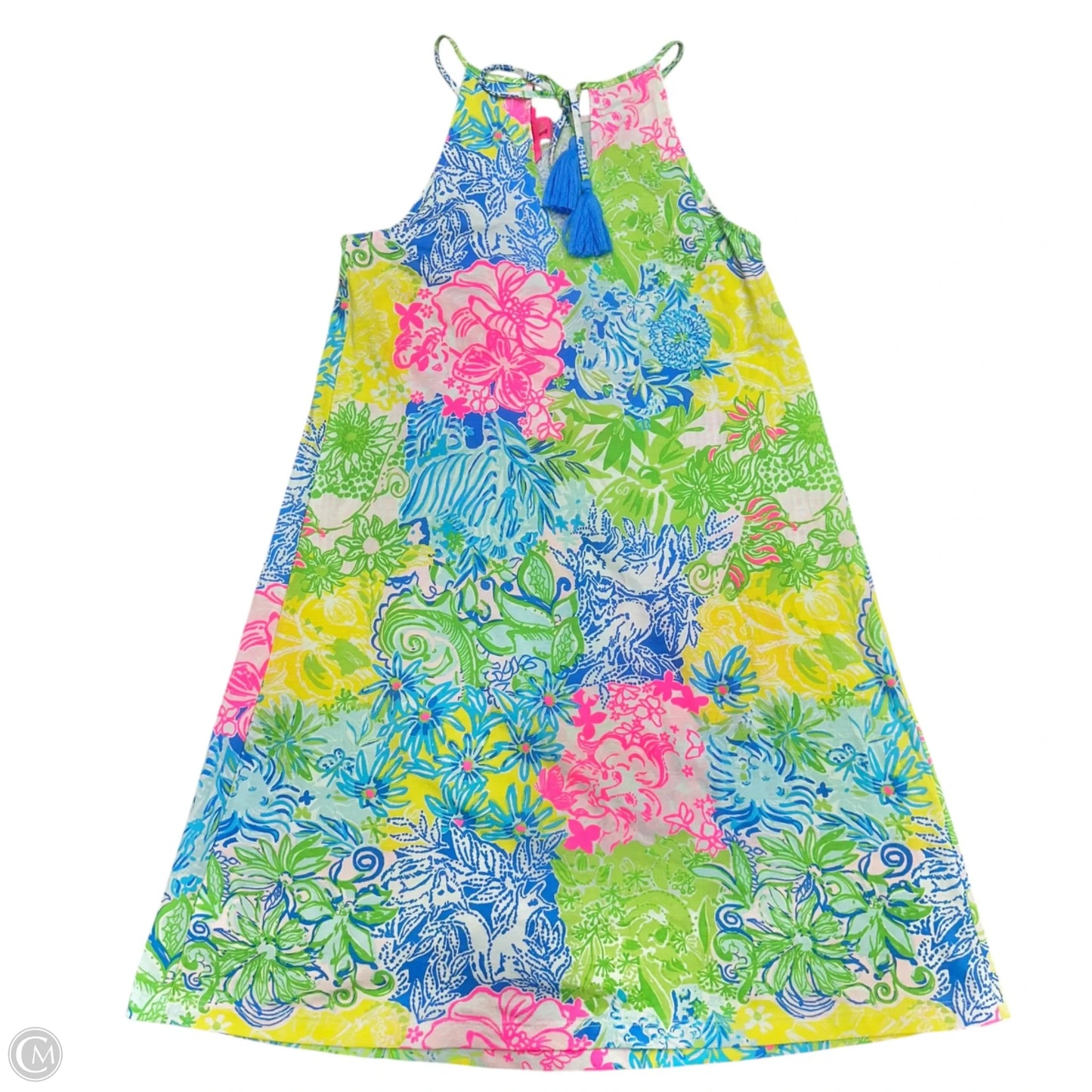 Dress Designer By Lilly Pulitzer In Blue & Green, Size: Xxs