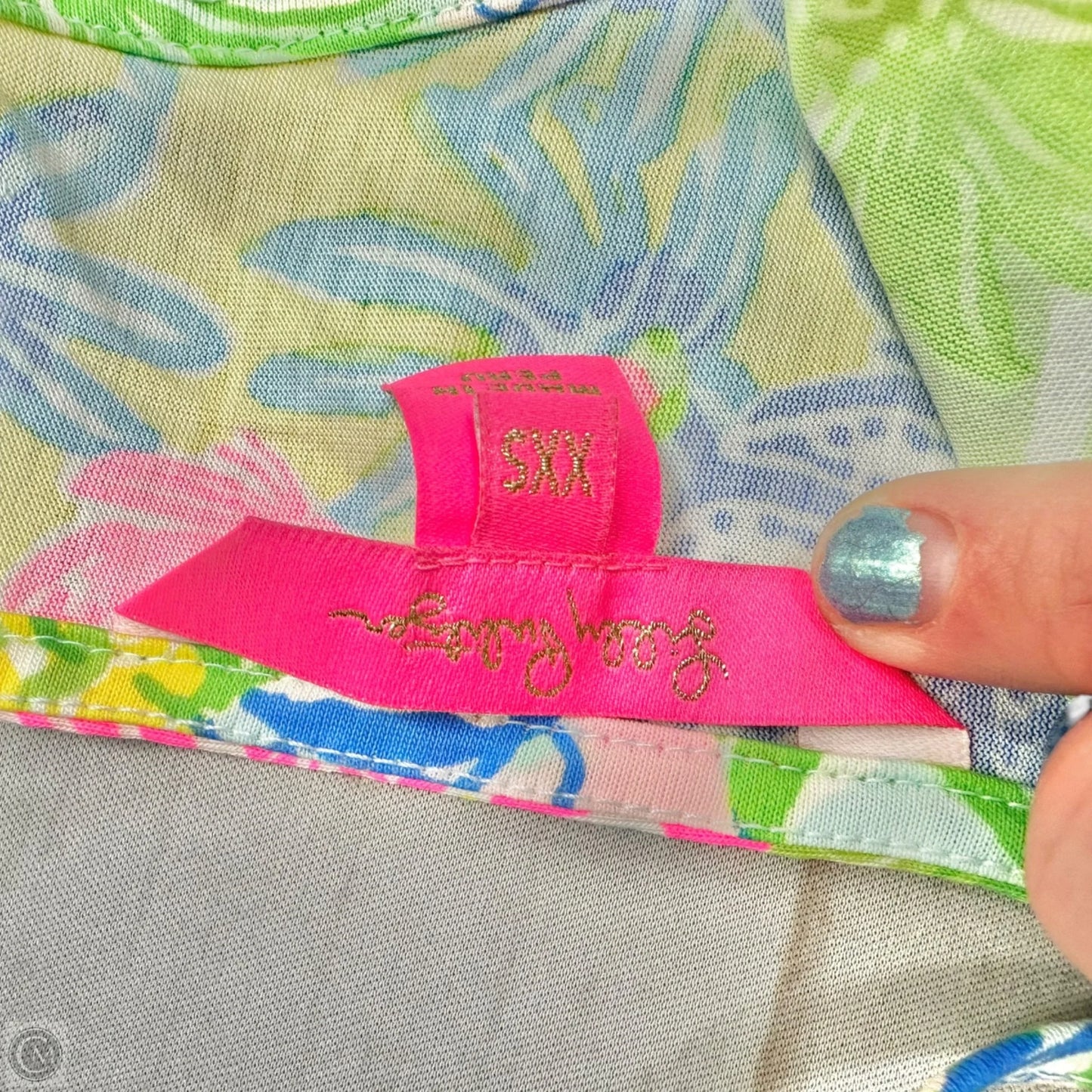 Dress Designer By Lilly Pulitzer In Blue & Green, Size: Xxs