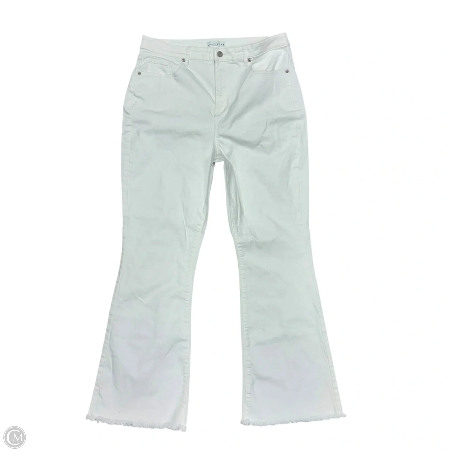 Jeans Boot Cut By Loft In White Denim, Size: 14