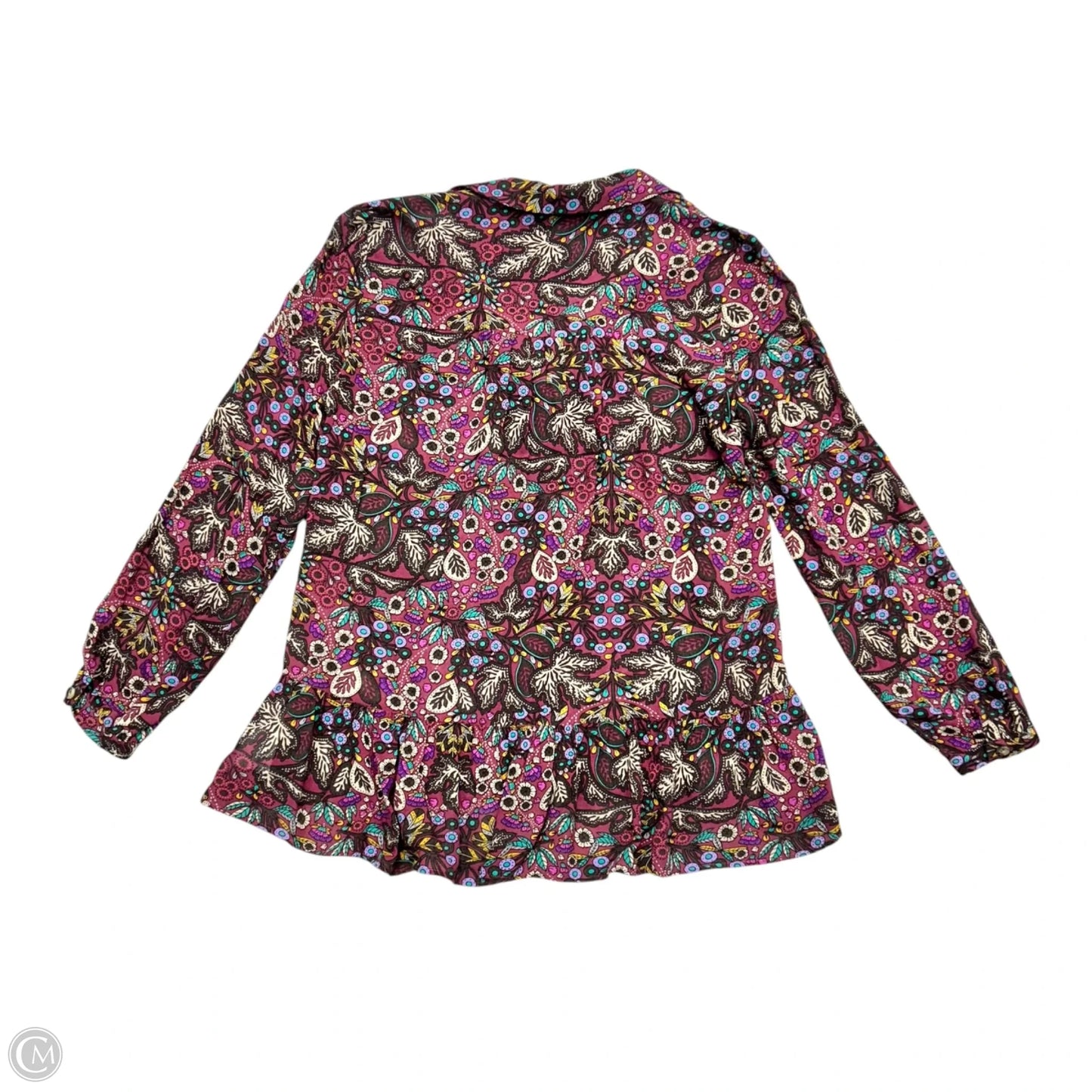 Blouse Long Sleeve By Maeve In Maroon, Size: Xs