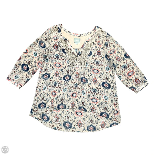 Blouse Long Sleeve By Maeve In Tan, Size: L